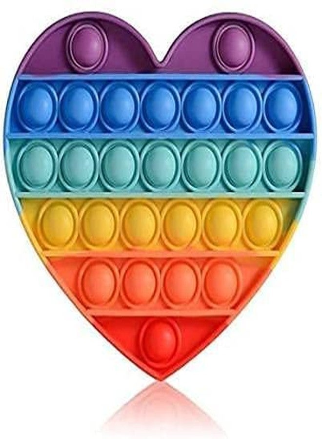 ZILLOQUIL Heart Push Pop Bubble Sensory Fidget Toy Set,Pop It Push Pop Silicone -Relief Items Popper Fidget Educational Toys for Special Needs Toys, Family and Friends (Heart Popit) - Image 2